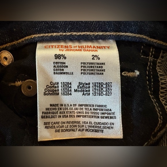 Citizens Of Humanity Blue Straight Leg Low Rise Jeans Size 24 - Picture 9 of 10